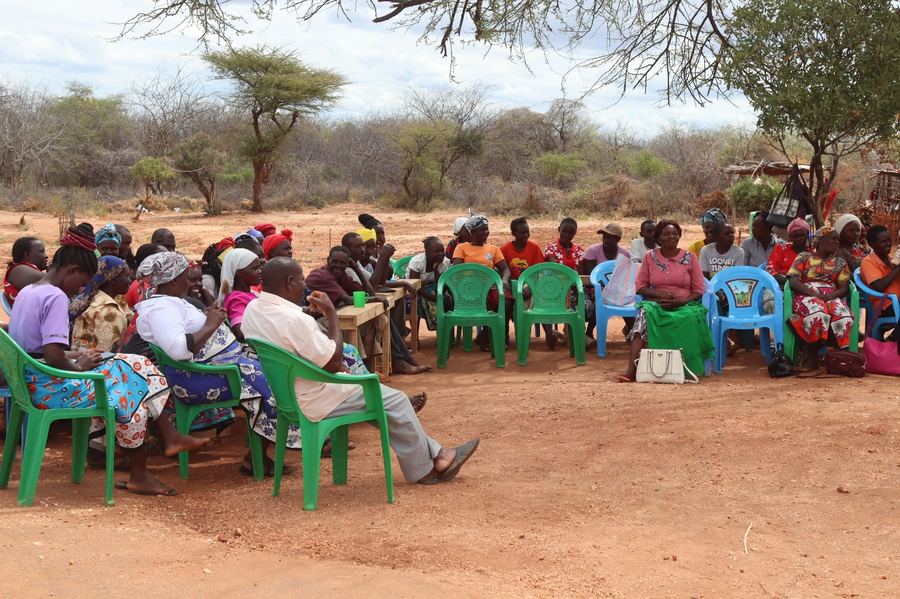 Community gathering at the Child Protection Campaign, AIC Maeni